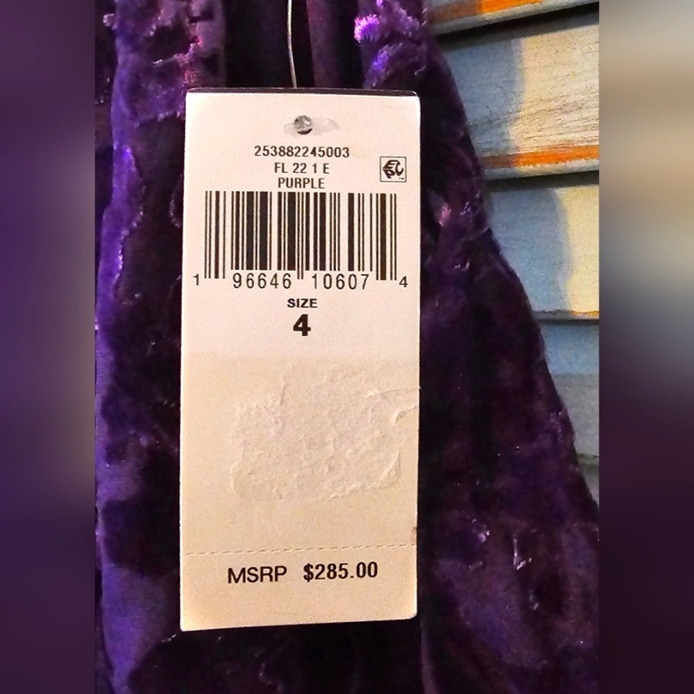 NWT LAUREN RALPH LAUREN 4 Purple Floral Velvet Romantic Goth Maxi Halter Dress - Picture 7 of 7